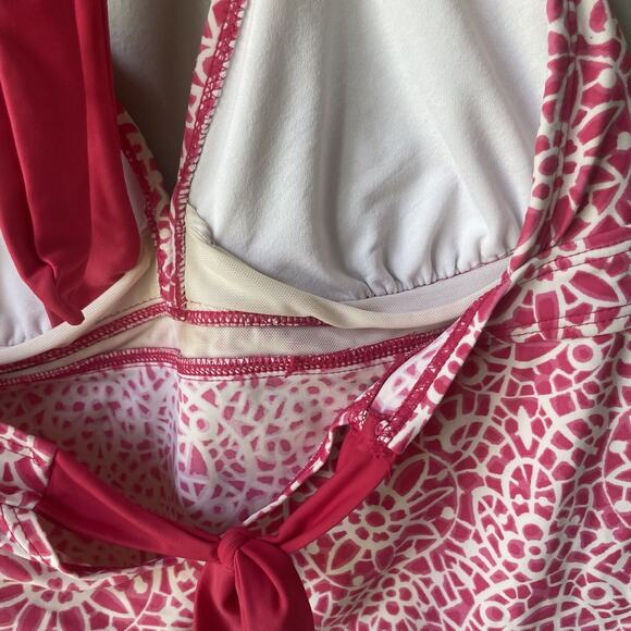 Athleta Womens Swim Top Tankini Floral Pink Size 4 (40C, 38 D, 36 DD) Halter Top - Picture 11 of 11